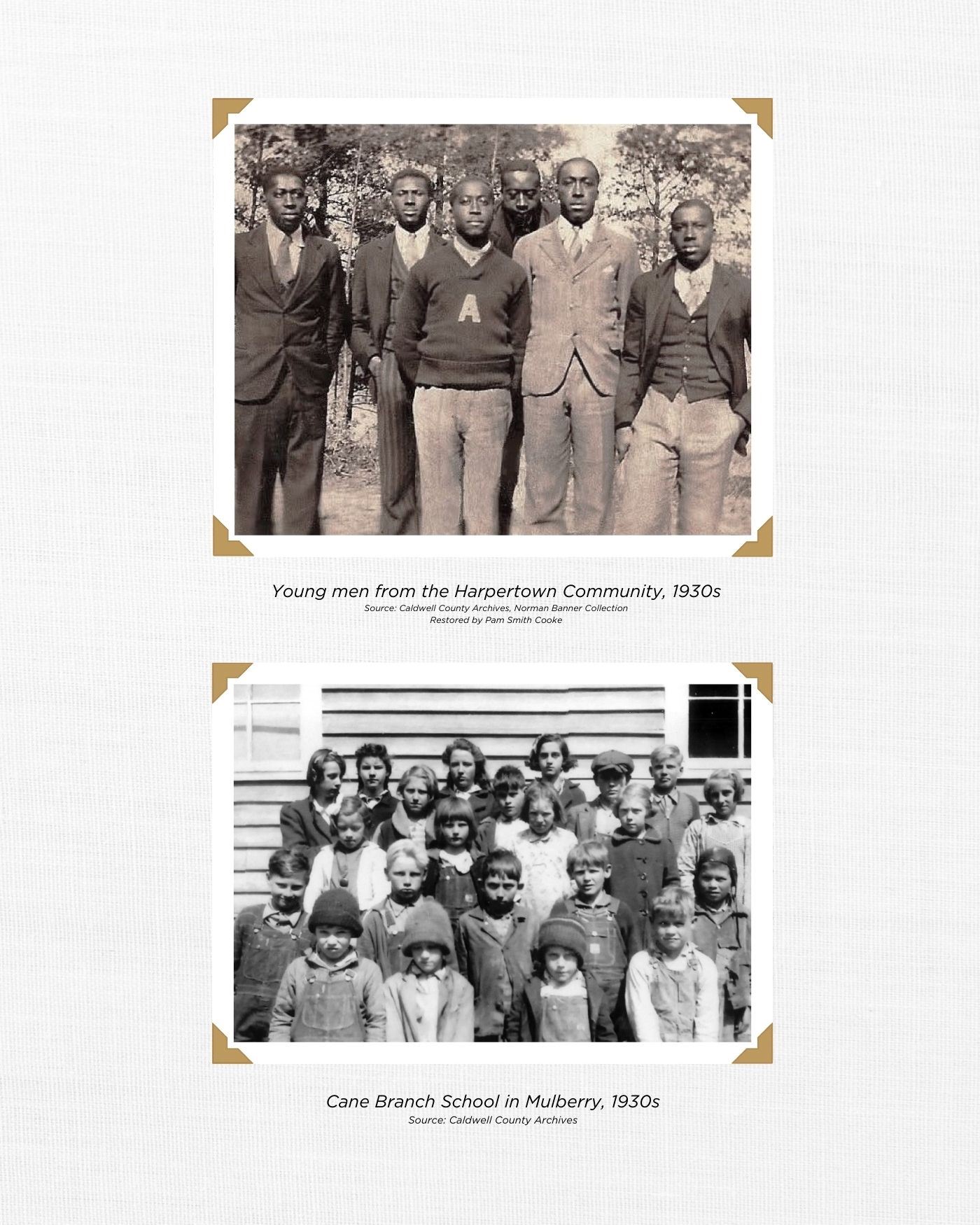 Young men from Harpertown 1930s and Cane Branch School