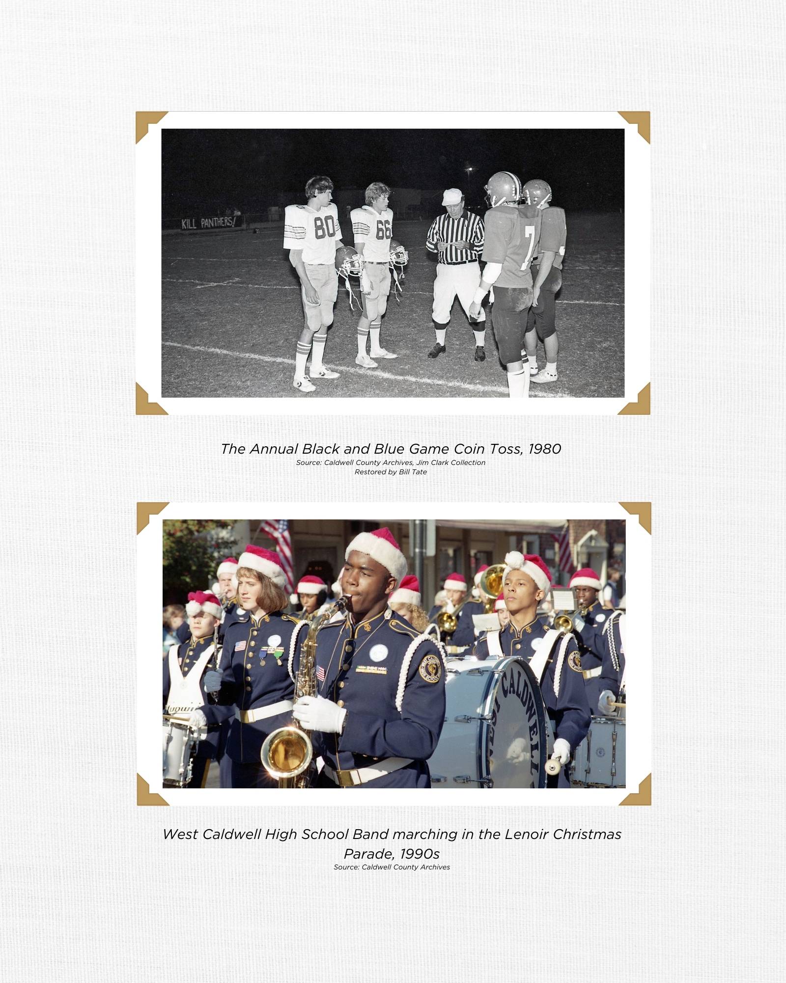 Collage Black and Blue Game Coin Toss, WCHS Band