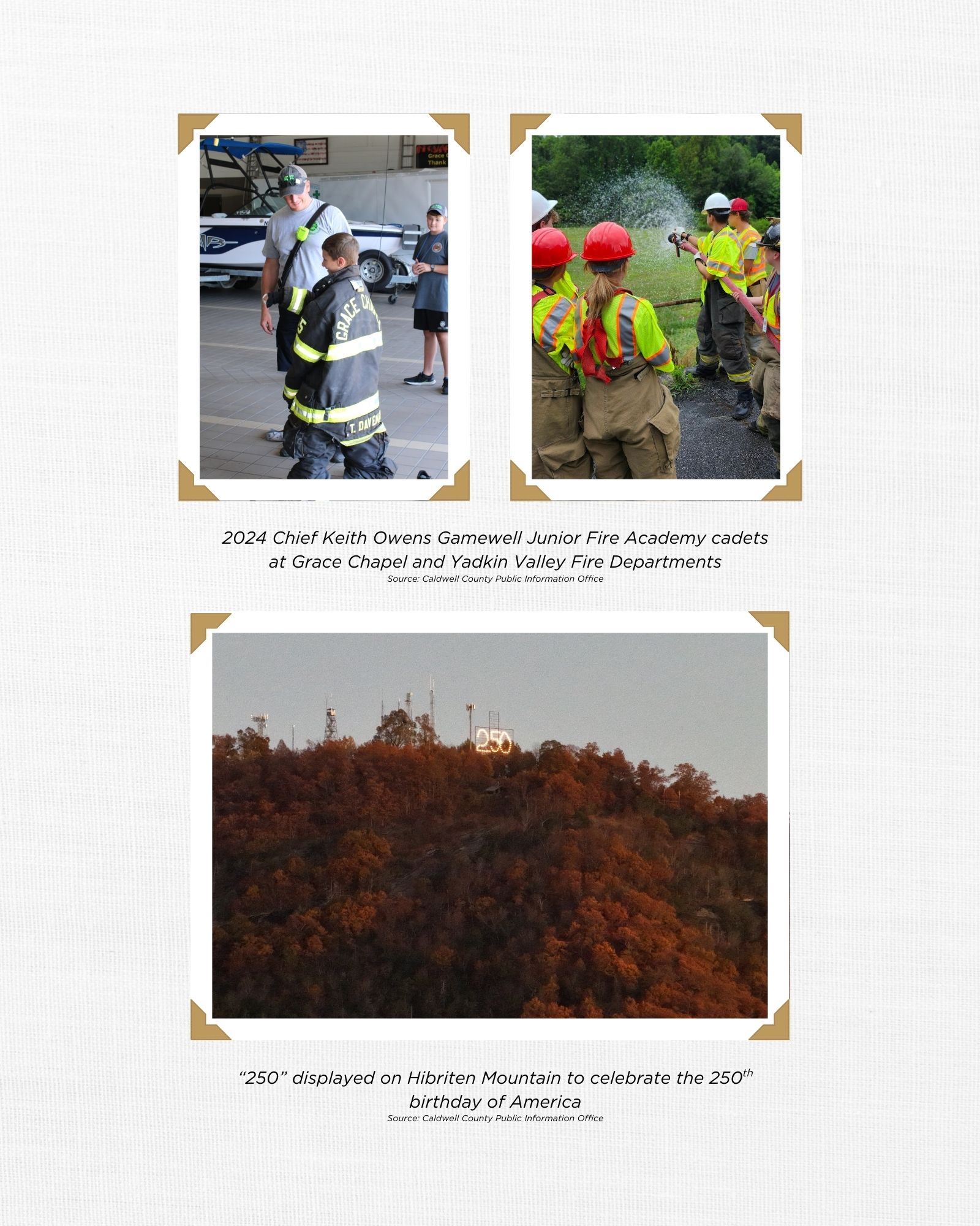Collage Chief Keith Owens Junior Fire Academy and 250 atop Hibriten Mountain